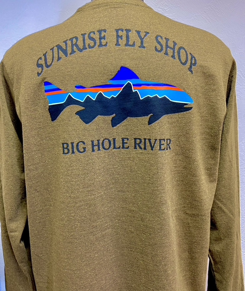 Patagonia fish logo long sleeve T-shirt 100% organic cotton MEDIUM