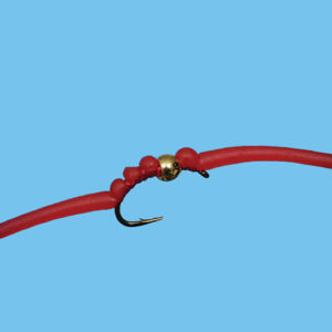Gummy Worm Red Gold Bead #12