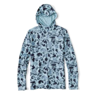 Orvis Sun Defense Long -Sleeved Hoodie | Blue Watercolor Camo